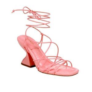 NWT CIRCUS NY BY SAM EDELMAN PINK BLANCHE LACE-UP SANDAL HEELS WOMENS SIZE 8